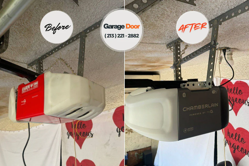 Before and after: garage door repair Adamsville, AL